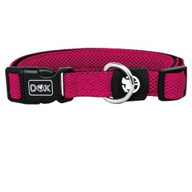 Ddoxx Dog Collar, Air Mesh, Various Colours and Sizes, for Small and Large Dogs, Collar for Dog / Cat / Puppy, Small Cat Collar, Wide Dog Collar, Bright, Adjustable, Pink