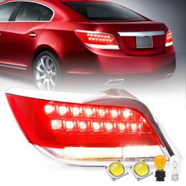 Aosky LED Taillights Assembly Compatible with Fit for 2010-2013 Buick Lacrosse & Allure Outer Rear Taillight OE Direct Replacement Brake Tail Lamp LH (Left Driver Side) Bulbs Included