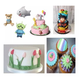 Lecute 2 Moldes Fondant Tallar Masa Reposteria Decoracion Detallar
