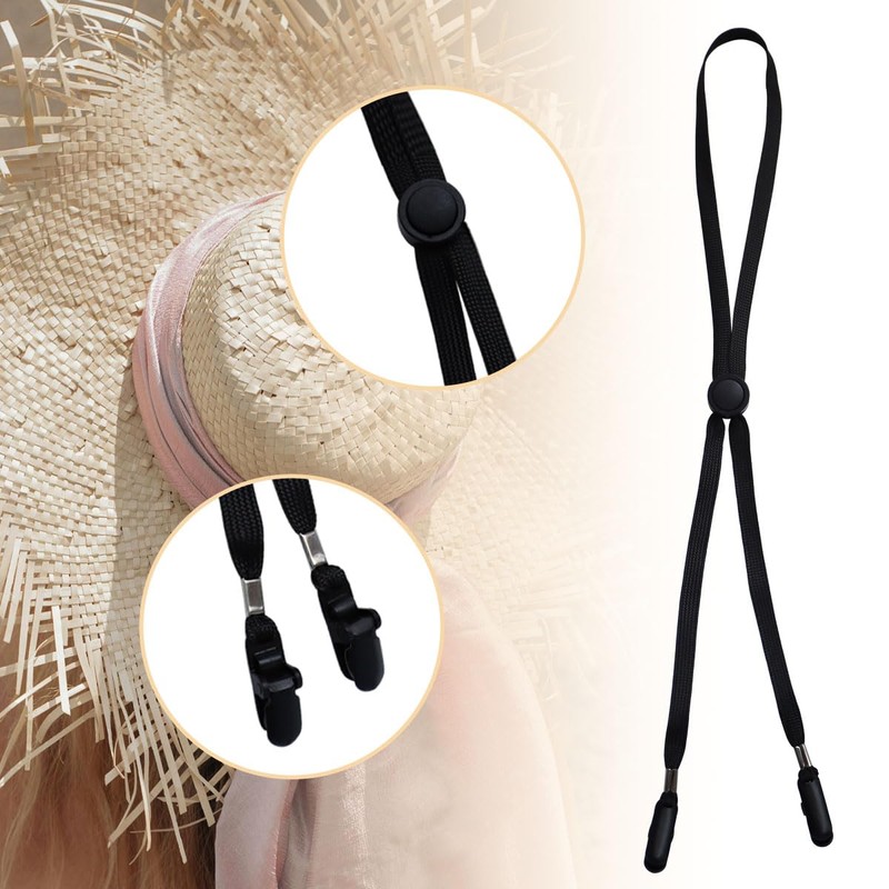 QHAJRYYC 5 Pcs Adjustable Hat Strap Clips, Hat Chin Cord,