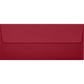 LUXPaper #10 Square Flap Envelopes in 80 lb. Garnet, Printable Business Envelopes for Corporate Letters and Legal Documents with Peel and Press, 50 Pack, Envelope Size 4 1/8 x 9 1/2 (Red)