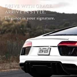 2 Pack Rhinestone License Plate Frame for Women – Sparkly Bling Diamond Car Accessories, Shiny Crystal License Plate Covers with Red Bow & Glitter Screw Caps, Fits Standard US Plates (White)