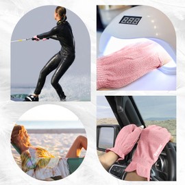 GSAFEME Cotton Gloves for Dry Hands - Fingerless Touchscreen Moisturizing Gloves for Sleeping - Cotton Eczema Gloves for Men and Women, Pink S/M 3 Pairs