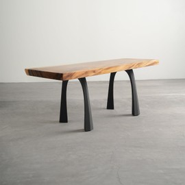 Flowyline 16" H 116 Nura Handcrafted Black Metal Table Legs and Bases for Coffee Tables | Steel Desk Legs | Rust-Resistant, Adjustable Furniture Legs for Bench DIY Mid-Century Modern Indoor/Outdoor