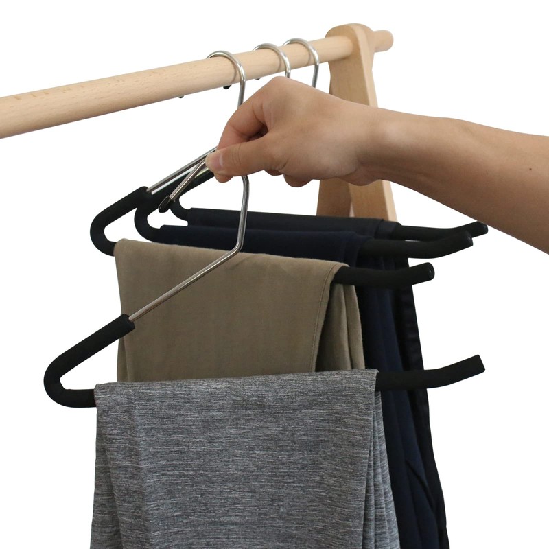 Homa Jia Open Ended Pants Hangers, 10 Pack Non-Slip Foam