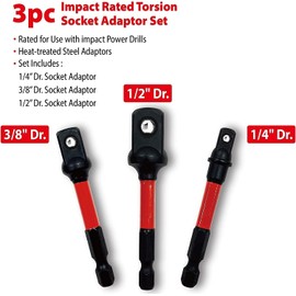 Torin THT-5MTIB01-4 Impact Screwdriver Bit Set, Hex Hand 1/4 Inch Metric Drill Bits, 50mm Length, 5 PCS