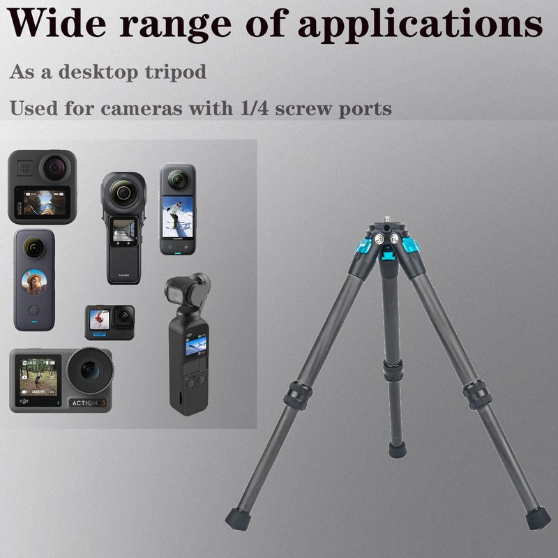 Mini Carbon Fiber Tripod Desktop Tabletop Stand Tripod for Gopro
