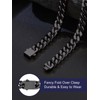 Bandmax Mens 9MM Chunky Chain Necklace 24 Inches Black Miami
