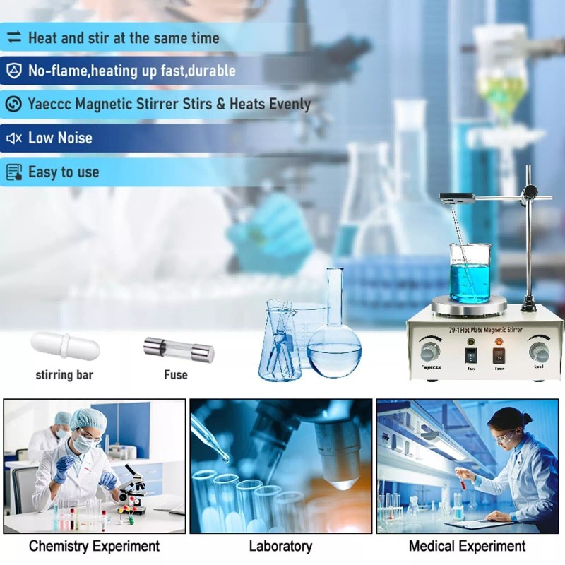 YaeCCC 79-1 Magnetic Stirrer Hot Plate 1000ML 2000RPM Lab Magnetic