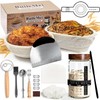Sourdough Starter Kit,40oz Sourdough Starter Jar with Wooden Lid,2 Banneton
