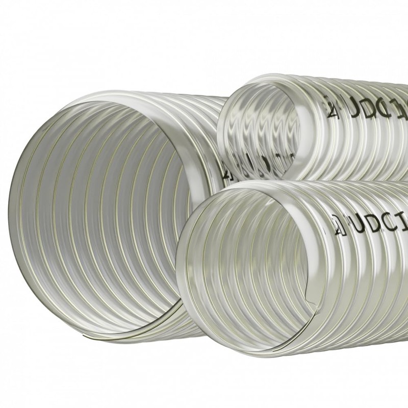 50mm Diameter Flexible Polyurethane Ducting Dust & Fume Extraction, Woodworking