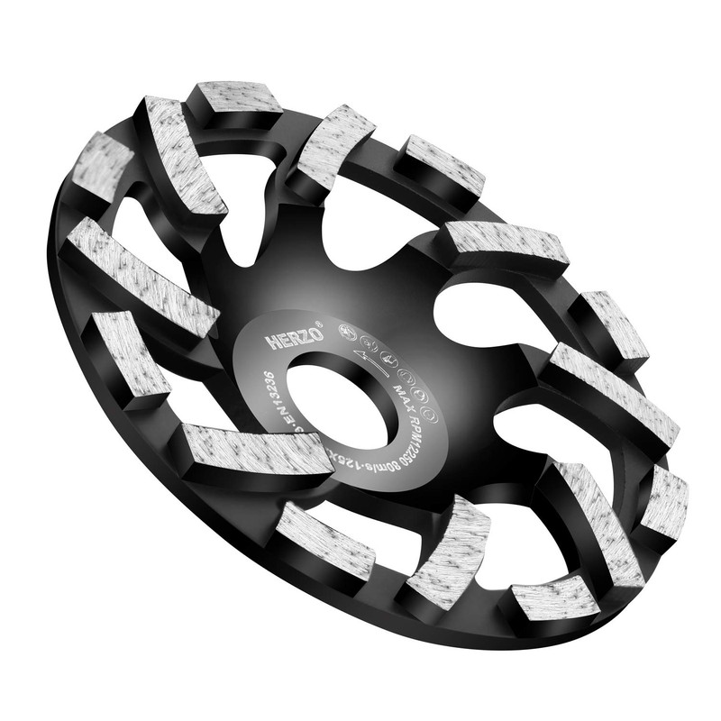 HERZO Diamond Concrete Grinding Wheel 5 inch,Diamond Cup Wheel for