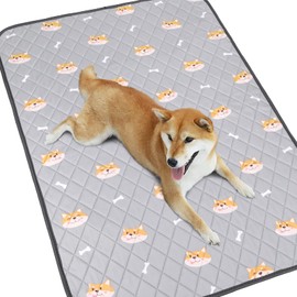 ULIGOTA Washable Pet Sheet for Dogs and Cats, Urine Mat, Pet Mat, Underlayment Mat, Washable, Quick Drying, Reusable (Shiba Inu, 39.4 x 26.4 inches (100 x 67 cm), Set of 2