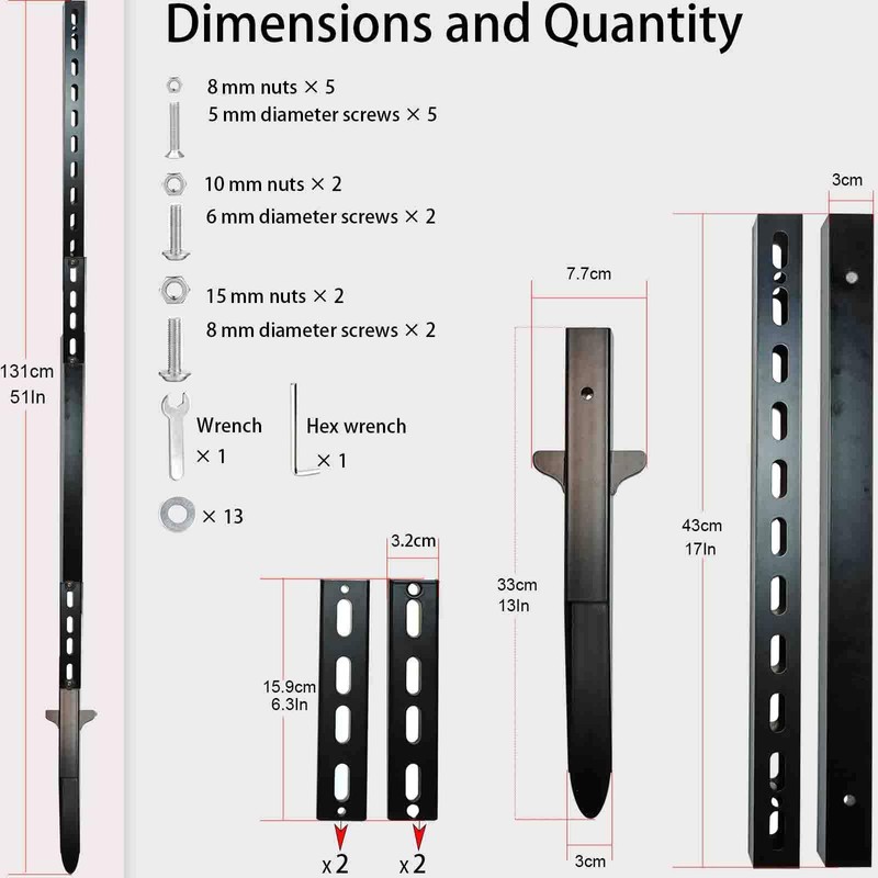 52 Inch Yard Sign Stakes - 4.3 Ft Heavy Duty