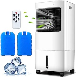 DORTALA Evaporative Cooler Portable Air Cooler, Fan and Humidifier w/Remote Control, 7.5 Timer, 4 Speeds and 3 Modes, Great for Livingroom, Bedroom, Office
