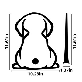 Moioee 2PCS Car Windshield Decals, Funny Cartoon Puppy Dog Moving Tail Stickers, Auto Decoration Waterproof Cute Animal Dog Waving Tail Wiper Sticker for SUV Truck Van (Black)