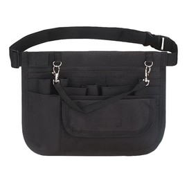 Semikk Nurse Fanny Pack with Medical Gear Pockets, Nurse Waist Pouch Nurse Tool Belt with Tape Holder, Utility Nursing Organizer Pouch for Stethoscopes, Bandage Scissors Medical Supplies, Black