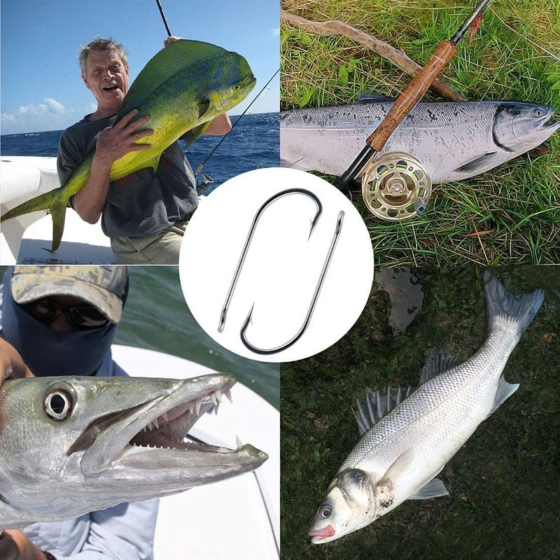 ANCLLO 10 Size Stainless Steel Saltwater Fishing Hooks - 500pcs