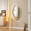 AAZZKANG Large Wall Mirror with Irregular Wood Framed 28"x20" Decorative