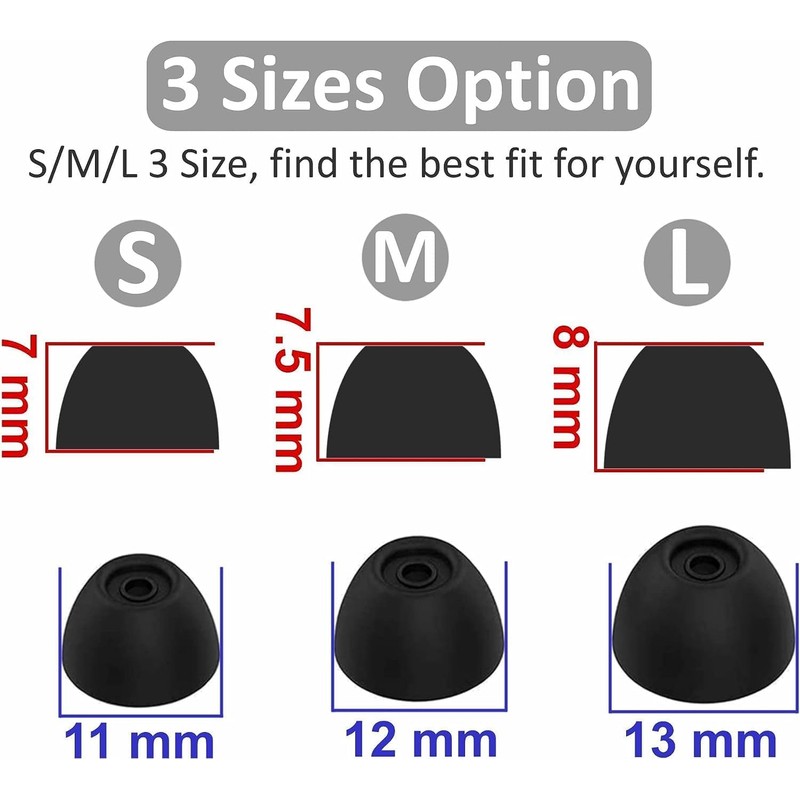 Replacement Earbuds Tips Silicone Ear Tips for Ray-con Everyday Earbuds,