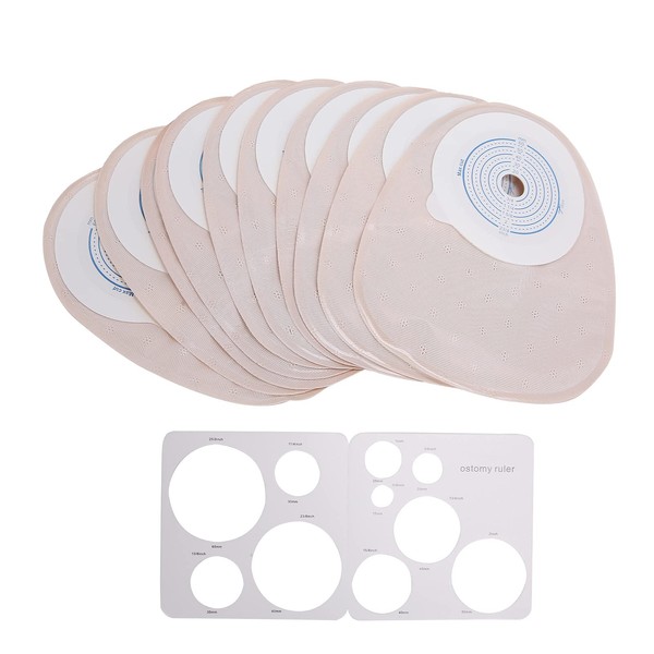 Colostomy Bags, 10pcs Stoma Bag Covers Stoma Bags Disposable Colostomy Bags One Piece Drainable Pouches forIleostomy Stoma Care Elderly
