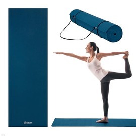 Gaiam Essentials - Tapete de yoga de alta calidad con soporte para esterilla de yoga (72 pulgadas de largo x 24 pulgadas de ancho x 1/4 pulgadas de gr