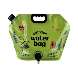 YBTMG 8L Collapsible Water Container Bag with Spigot, 2.1 Gallon BPA-Free Portable Folding Water Storage Bag with Adjustable Faucet for BBQ, Camping, Hiking, Outdoor Adventures, 1PC, Green