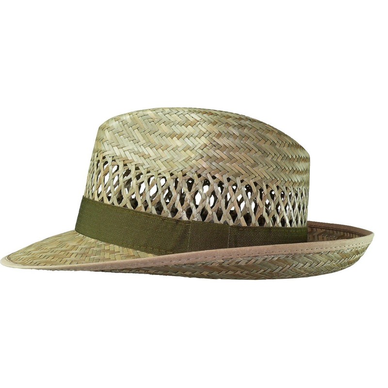 Simple Bogart Shaped Straw Hat, natural