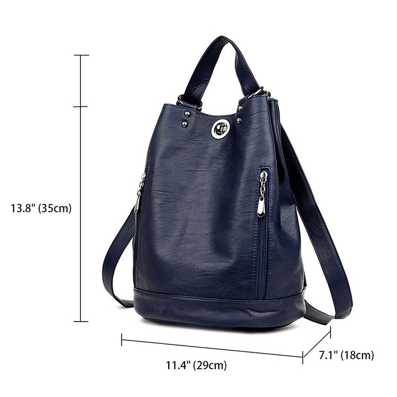 Deerword Ladies' Rucksack, Ladies’ Handbag, City Backpack - blue, size: