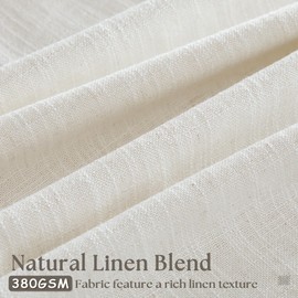 Extra Wide Pinch Pleat Curtains 84 Inches Long for Patio Sliding Glass Door Natural Cream Linen 60 Inch Wide Curtain Memory Trained Pleated Drapes Hooks Rings 60x84 Curtain for Large Window 1 Panel