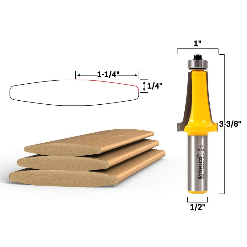 YONICO Router Bits Louver Slat 1-1/4-Inch 1/2-Inch Shank 18153
