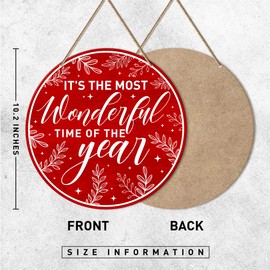 Christmas Wall Hanging Sign, Christmas Decor for Home Living Room Holiday Hanging Sign Xmas Wall Decorations, It's The Most Wonderful Time of The Year
