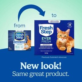 Fresh Step Outstretch Advanced Long Lasting Clumping Litter Simply Unscented, Activated Charcoal Litter Lasts 50% Longer, 32 lbs. (2 x 16 lb. Box)