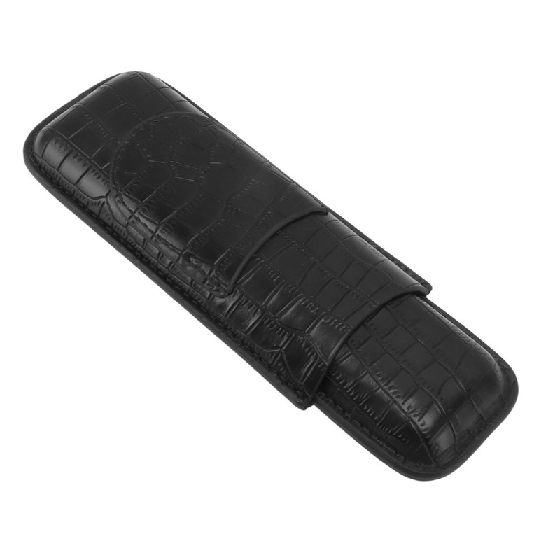 Cigar Case 2 Finger Moisturizing Faux Leather Portable Cigar Box