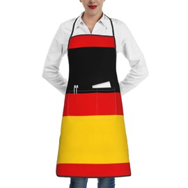 WZYCWB German flag Unisex kitchen apron, housework supermarket hotel barbecue apron, 28.3 * 20.4 inch household cleaning apron