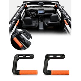 JROAD Bronco Aluminum Grab Handles Roll Bar Non-Slip Grip HandlesCompatible with Ford Bronco 2021-2025 Front or Rear Seat 2/4 Door Soft/Hard Top,Bronco Raptor Interior Accessories （2PCS/Orange）