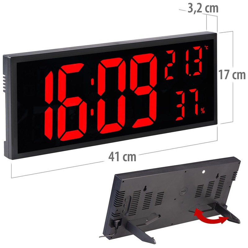 Lunartec Digital Wall Clocks: Set of 2 LED Wall &