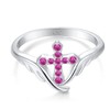Starchenie Cross Ring 925 Sterling Silver Angel Wings Ring for