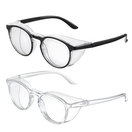 TIESOME 2 Pack Safety Glasses Anti Fog Goggles Protective Eyewear Glasses with Side Shields Blue Light Blocking Anti-Dust UV Protection Glasses For Women Men