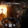 Faith Bracelet 925 Sterling Silver Faith Black Leather Cord Bracelet