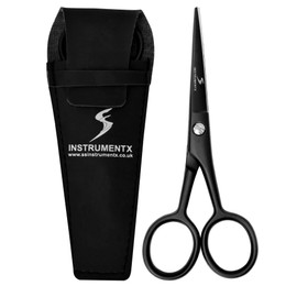 SS INSTRUMENTX Beard and Moustache Scissors Professional Beard Scissors for Ear and Nose Hair, Stainless Steel Hair Trimming Scissor for Eyebrows, Eyelashes and Ear Hair