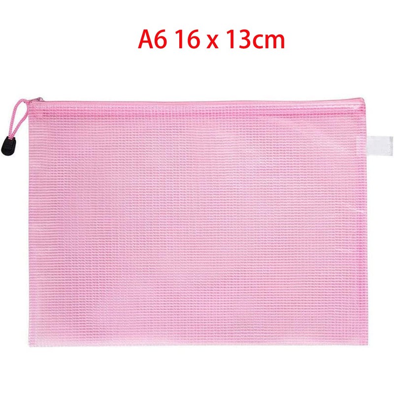 MACHSWON Plastic Wallets A6 File Folder Document Mesh Zipper Bags