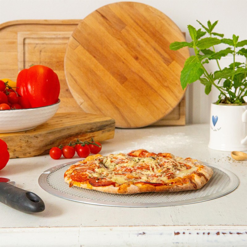 Argon Tableware 2X 12 Inch Aluminium Pizza Tray - Medium