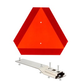 Kcgani Slow Moving Vehicle Sign with Mounting Bracket Kit, Aluminum Slow Moving Vehicle Triangle Sign for Golf Vehicles Cart Farm Tractor Outdoor Accessories