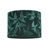 Highlighted Bird Decorated Dark Forest Green Velvet Fabric Lamp Shade