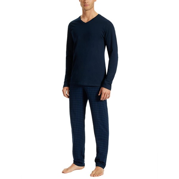 Uncover by Schiesser Men's Long Pyjamas, midnight blue