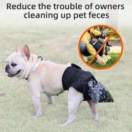 ETIAL Reusable Dog Poop Pants, Adjustable Dog Sanitary Pants with 50pcs Dog Poop Bag for Incontinence & Outdoor Walking, Convenient Dog Poop Collection Pants for Senior and Disability Dogs (XL)