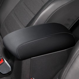 AOMSAZTO Armrest Cover for Renegade Jeep 2015-2021 2022 2023 2024 Black Leather Console Pad for Renegade