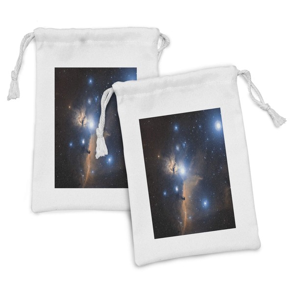 Lunarable Outer Space Fabric Pouch Set of 2, Nebula Gas