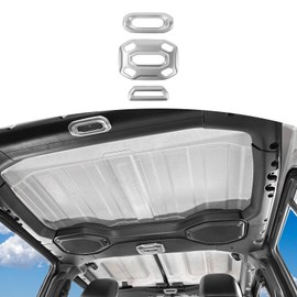 RT-TCZ for Jeep JL Silver Dome Light Cover Trim for Jeep Wrangler JL Gladiator JT 2018-2023 Silver Interior Accessories 3pcs